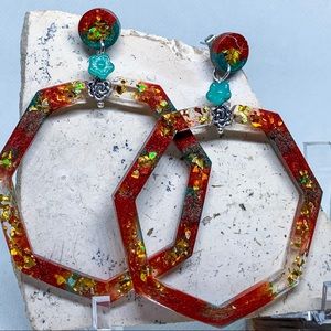 Large hoop earrings,Geometrical earrings